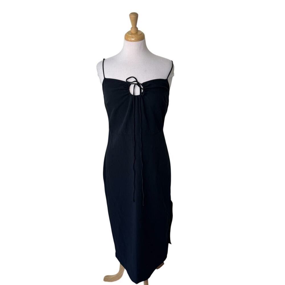 ABERCROMBIE & Fitch Keyhole Maxi Dress with Slit Black Large